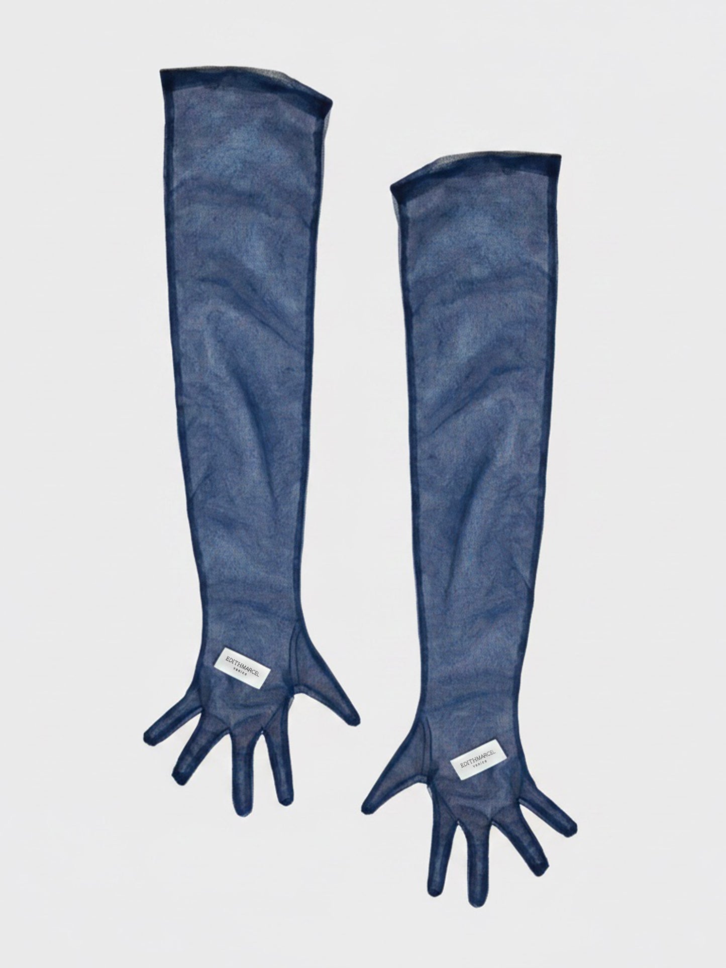 LONG BLUE TULLE GLOVES