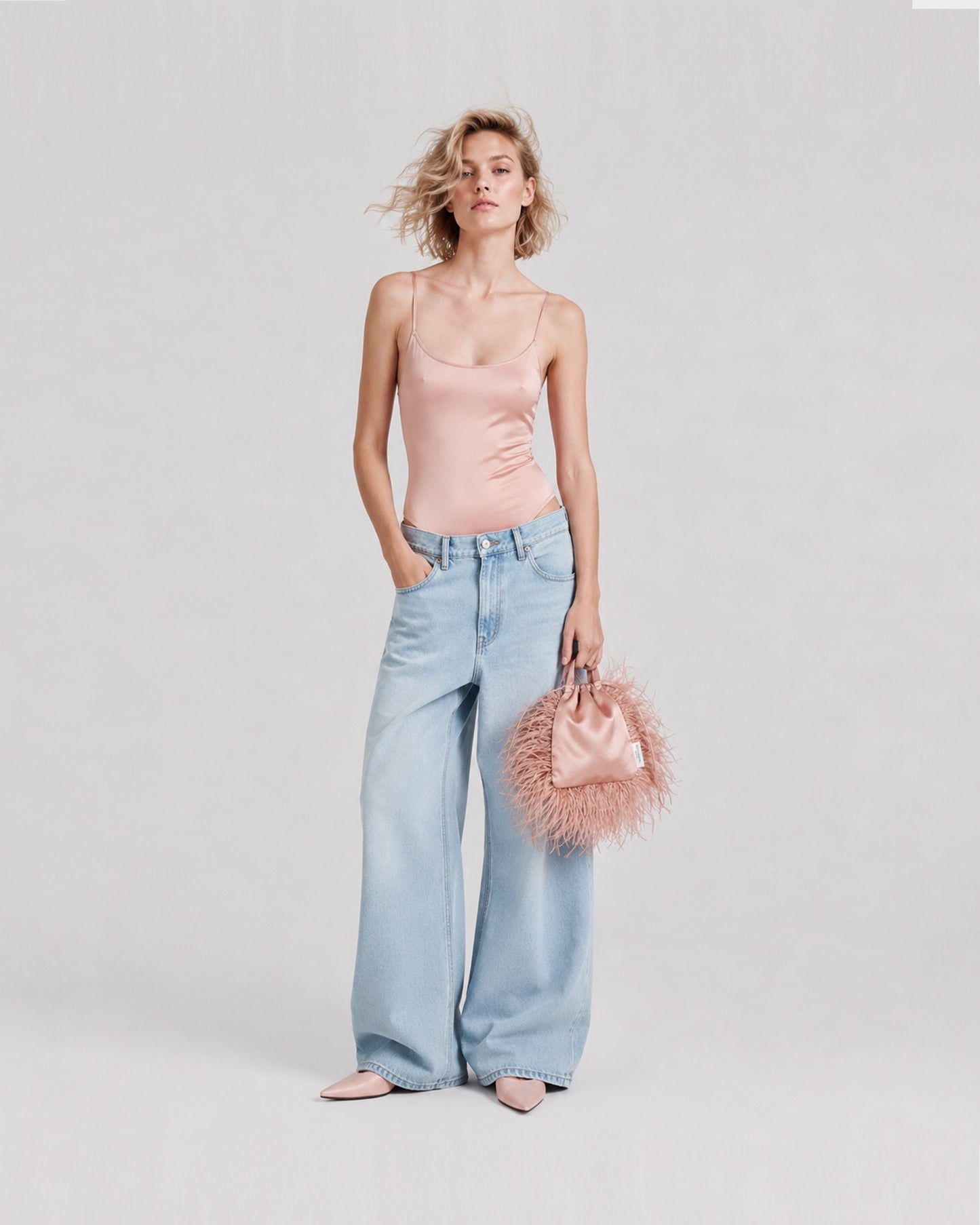 PINK OSTRICH MARION BAG