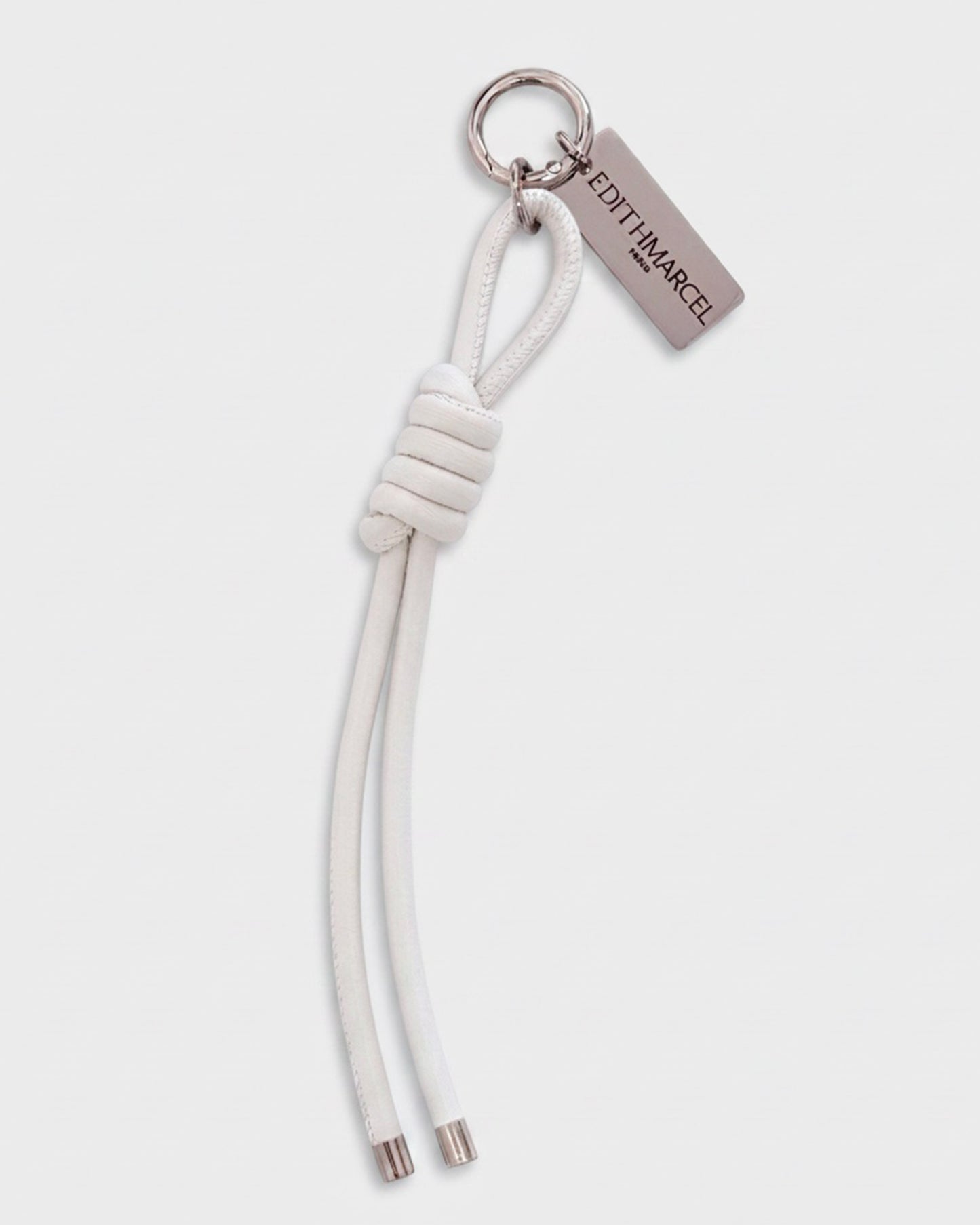 WHITE KNOT LEATHER KEYRING