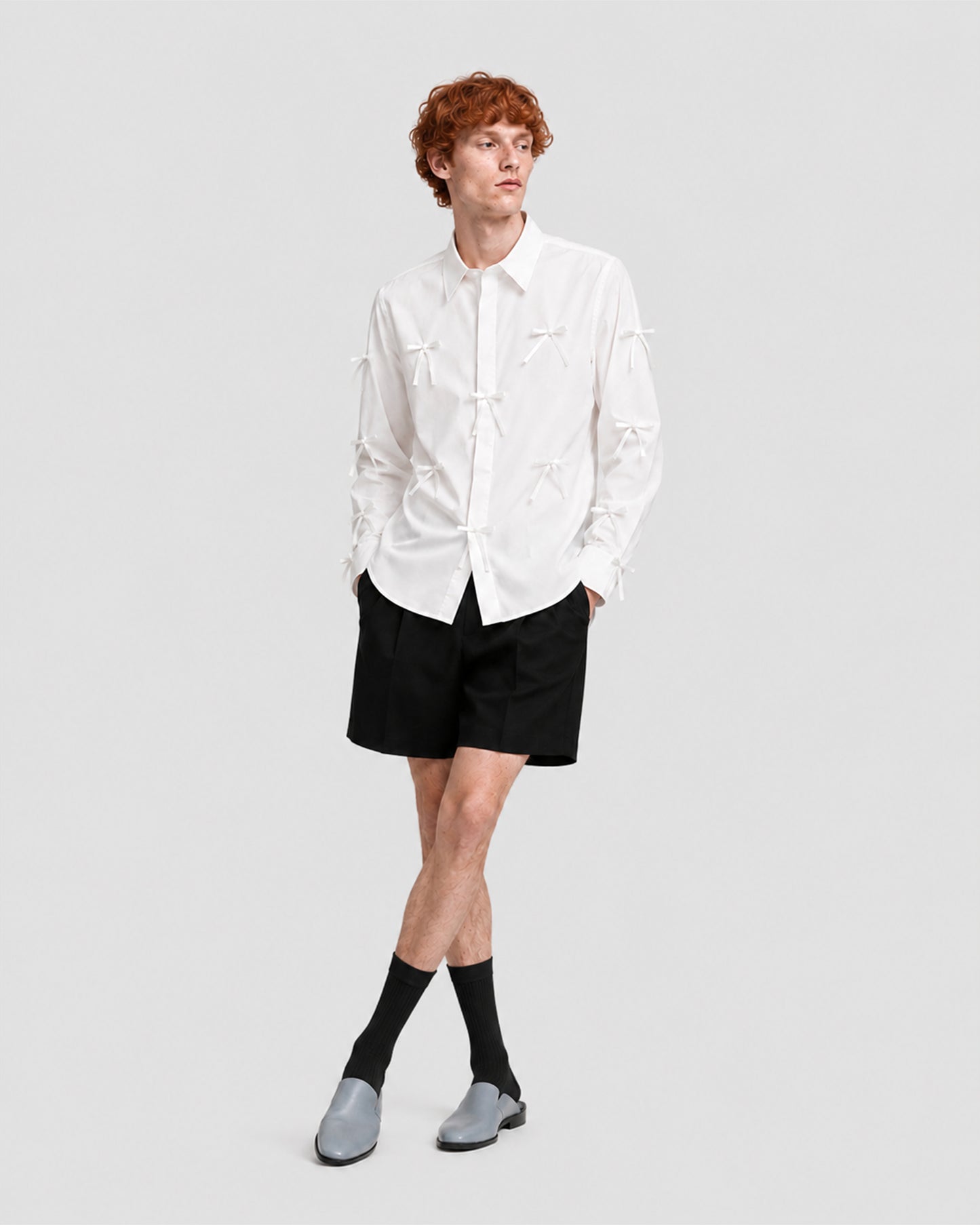 POPLINE SHIRT WITH BOW