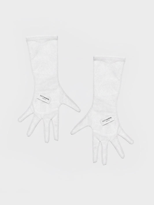 SHORT WHITE TULLE GLOVES