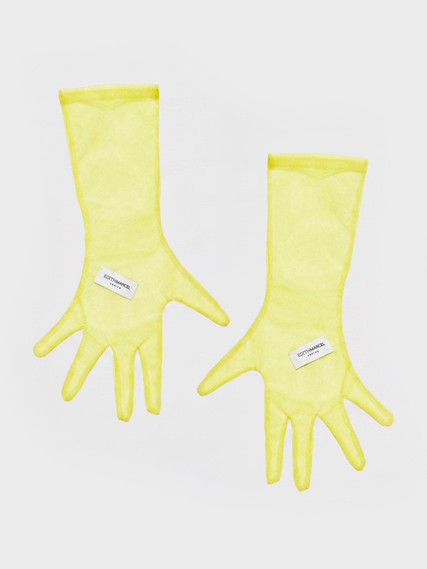 SHORT YELLOW TULLE GLOVES