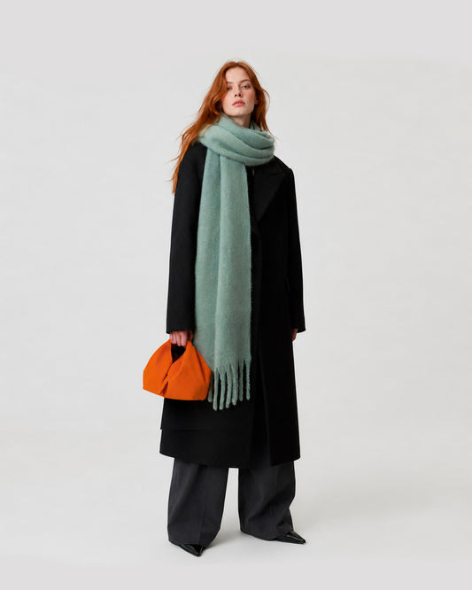 ORANGE ALCANTARA KNOT BAG