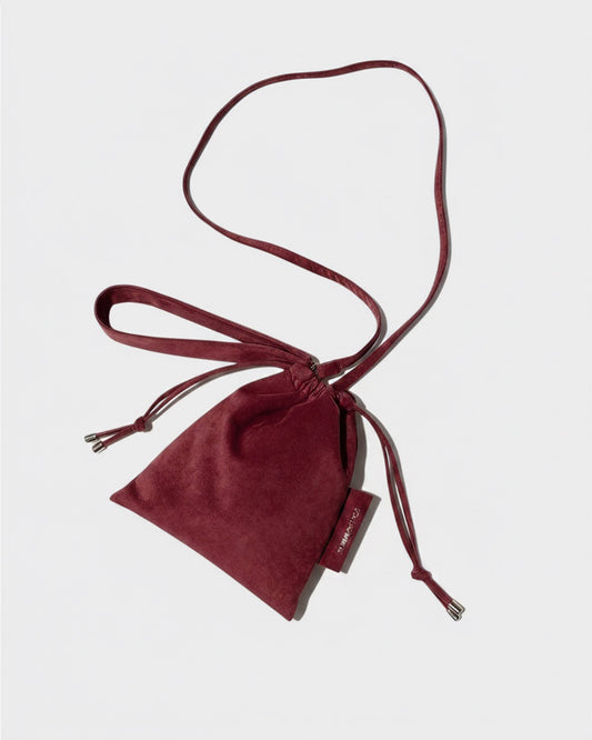 BURGUNDY ALCANTARA MARION BAG