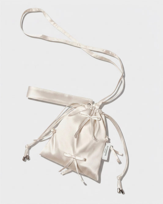 WHITE BOWS MARION BAG