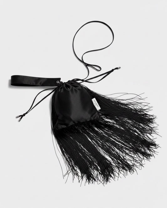 BLACK FRINGE MARION BAG