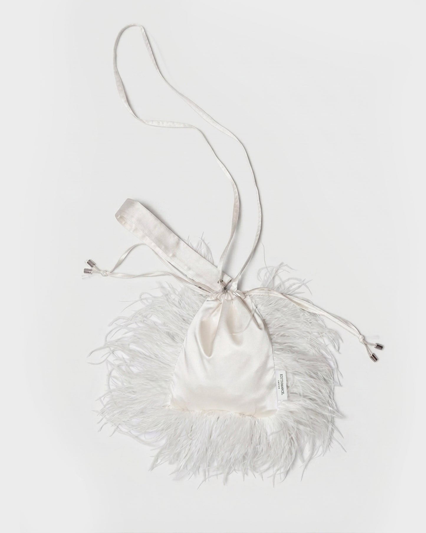 WHITE OSTRICH MARION BAG