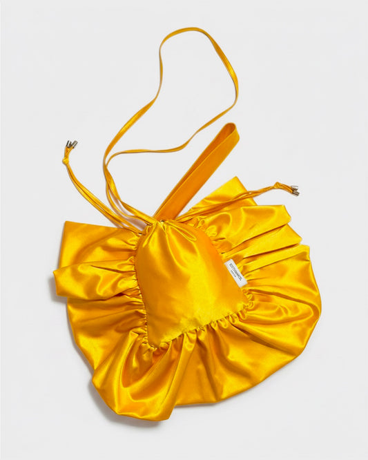 YELLOW SILK FRILL MARION BAG