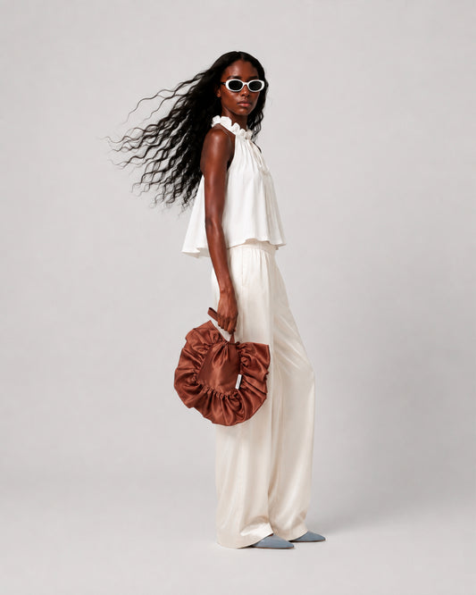 COPPER SILK FRILL MARION BAG