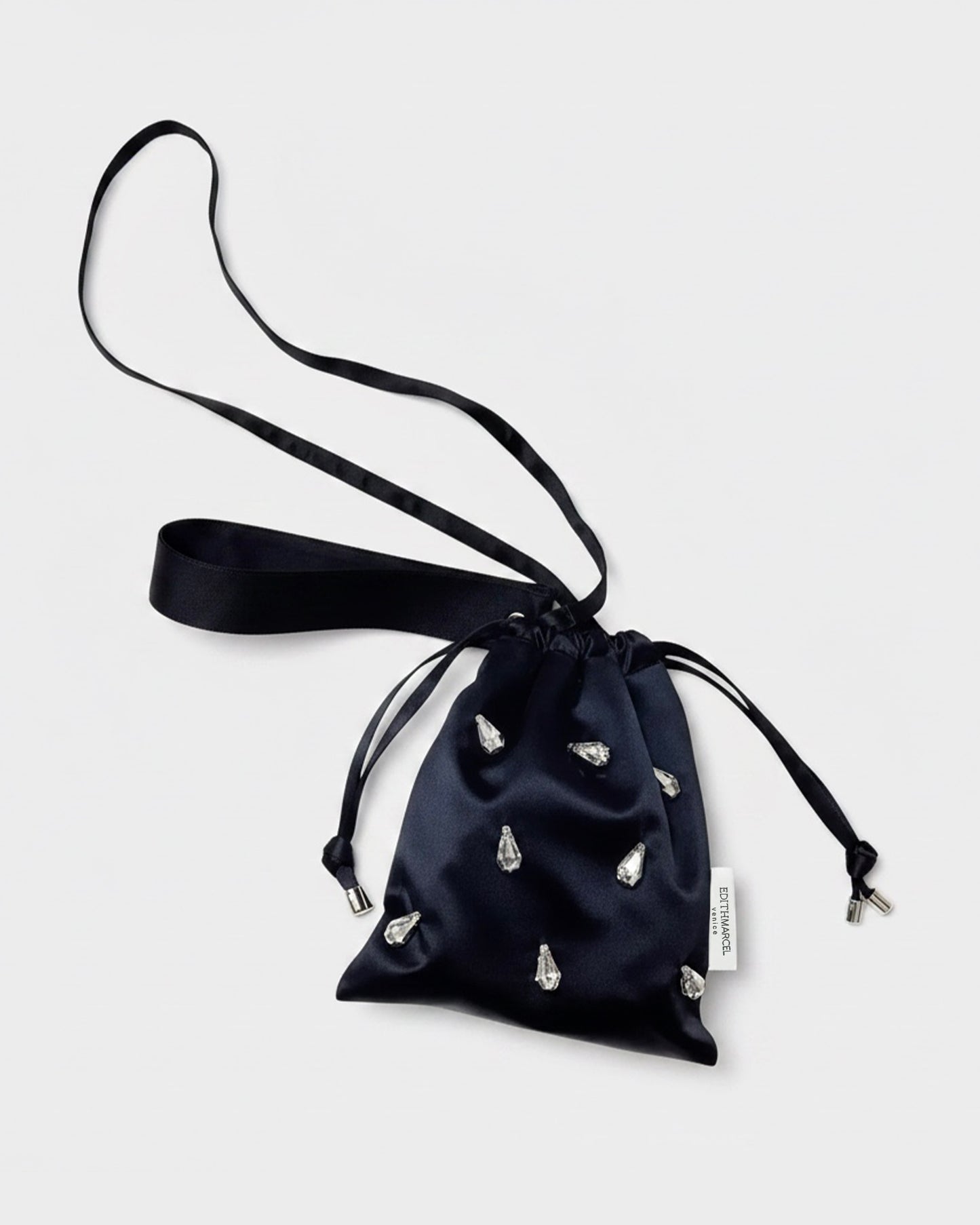 BORSA MARION BLU CON CRISTALLI