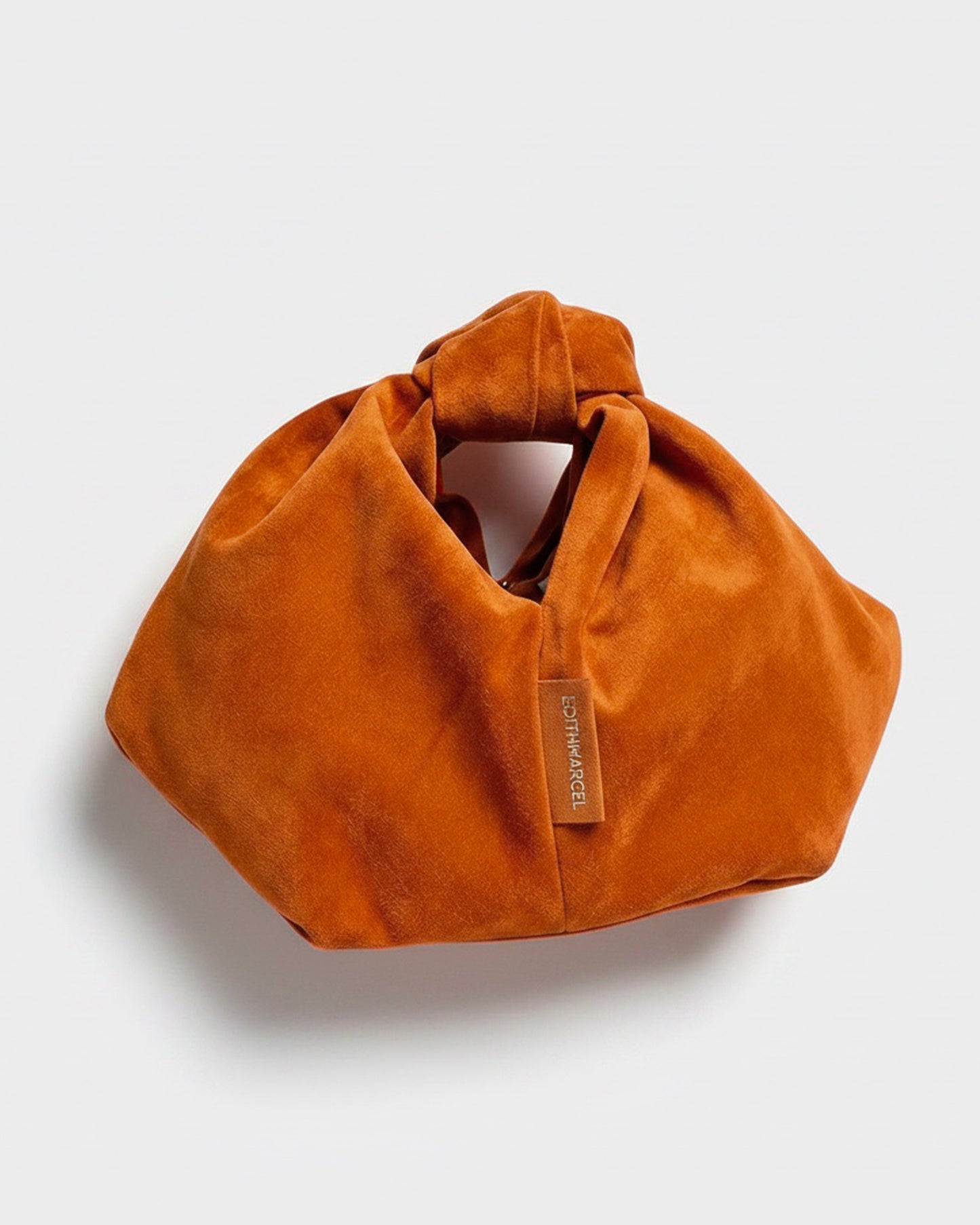 ORANGE ALCANTARA KNOT BAG