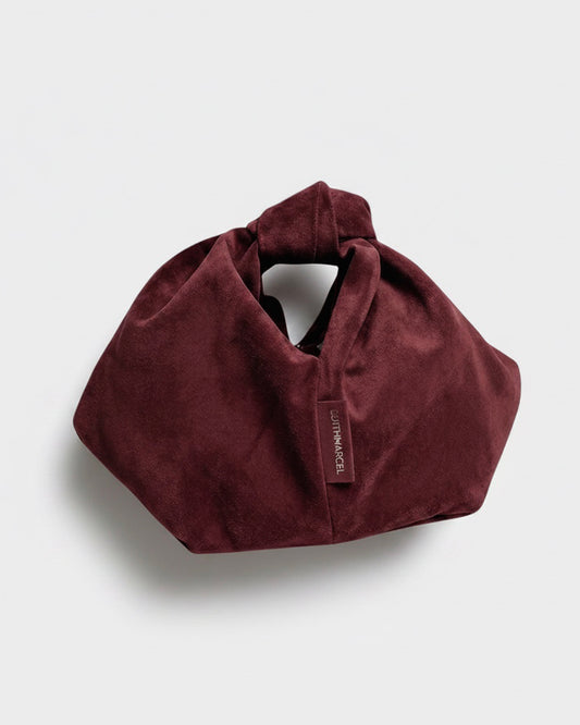 BURGUNDY ALCANTARA KNOT BAG