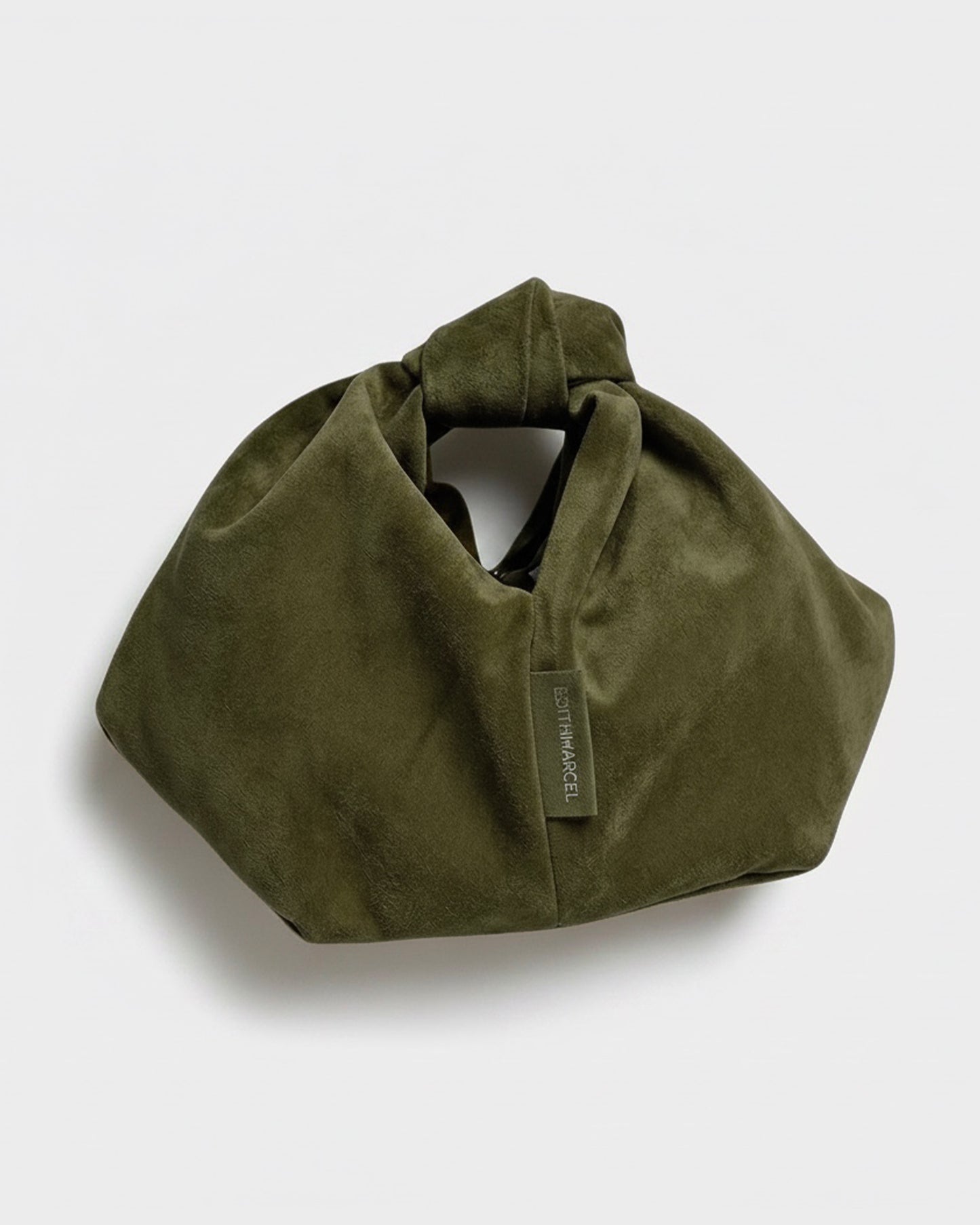 GREEN ALCANTARA KNOT BAG