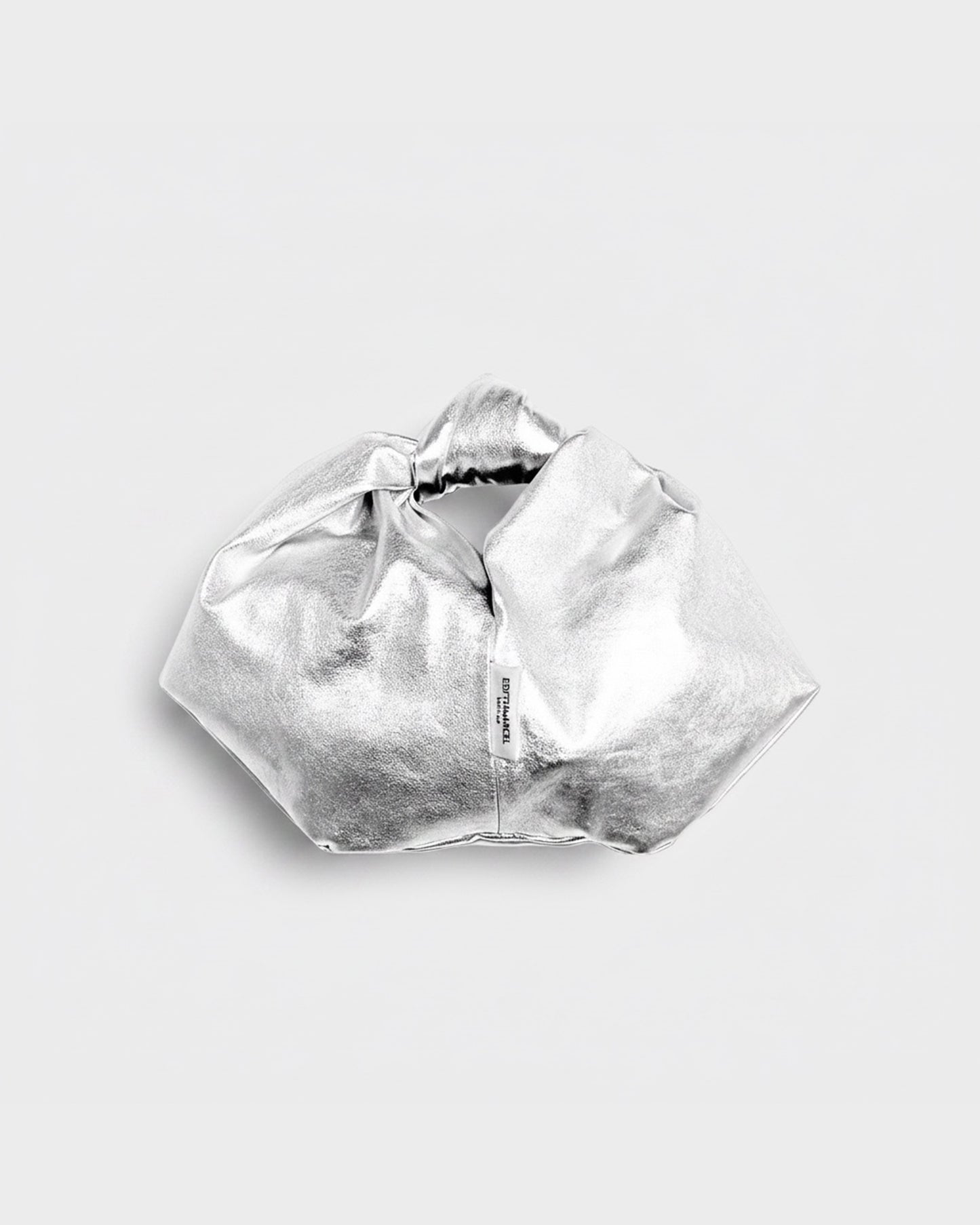 SILVER LEATHER KNOT BAG