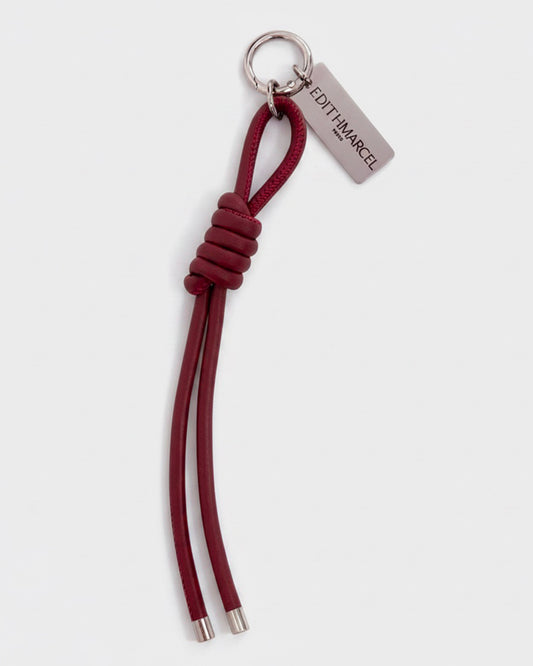 BURGUNDY KNOT LEATHER KEYRING