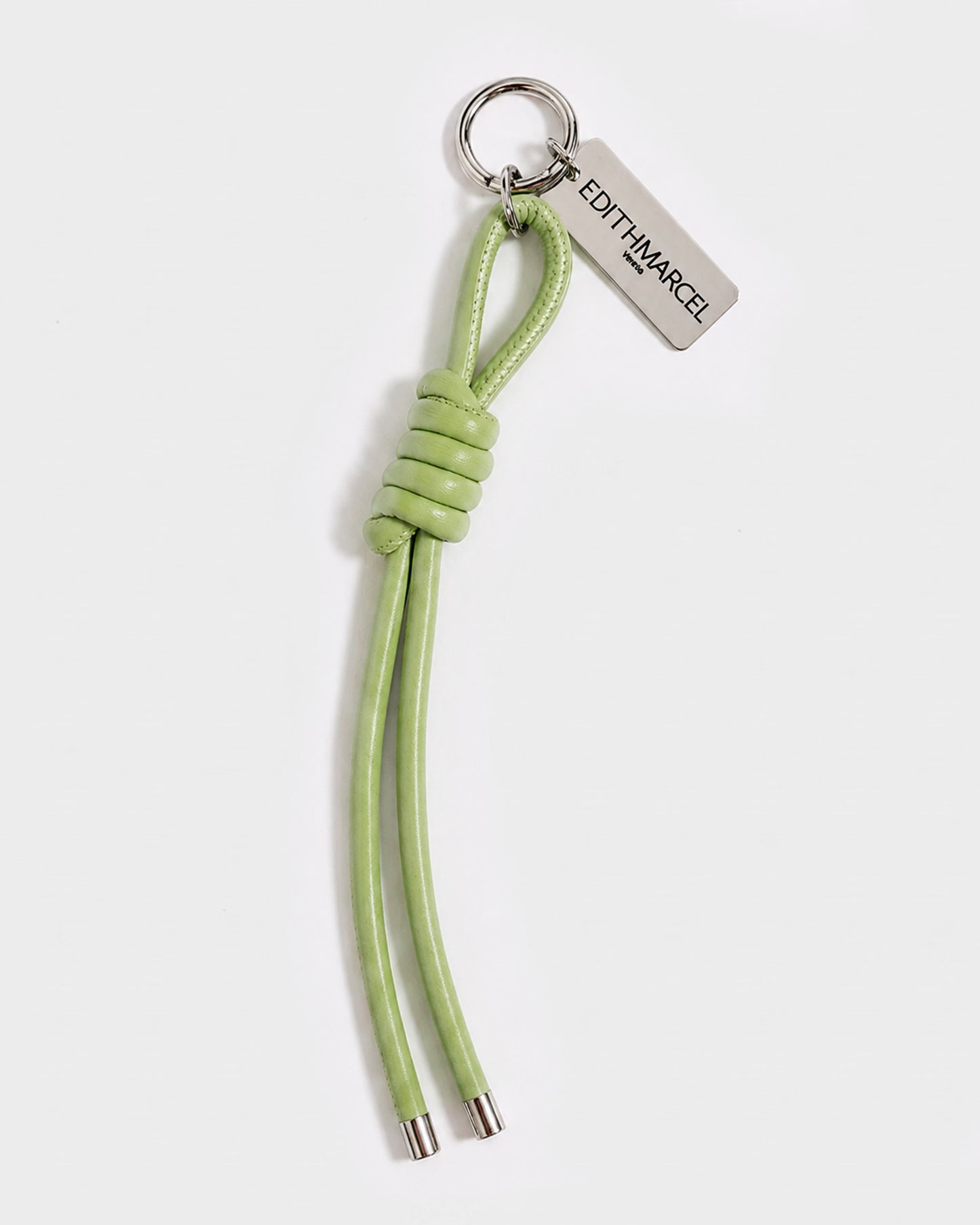 PEA GREEN KNOT LEATHER KEYRING