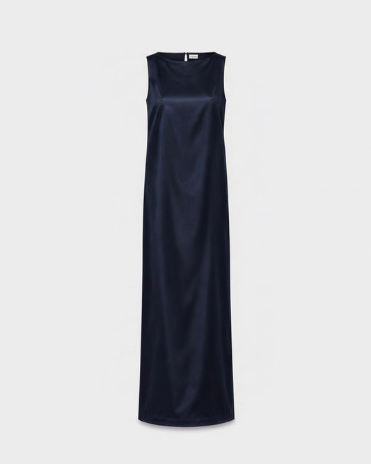 BLUE SATIN LONG DRESS