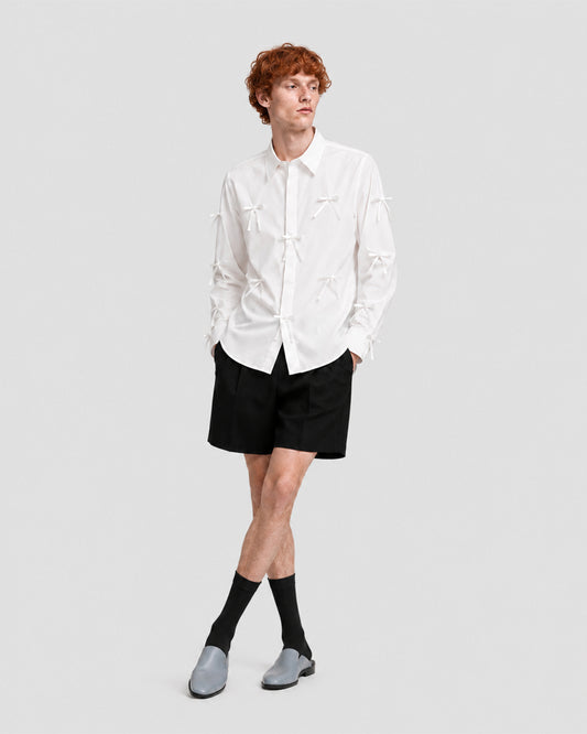 POPLINE SHIRT WITH BOW
