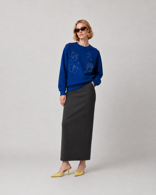 FACEANDSTAR BLUE SWEATSHIRT