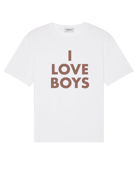 "I LOVE BOYS" white t-shirt