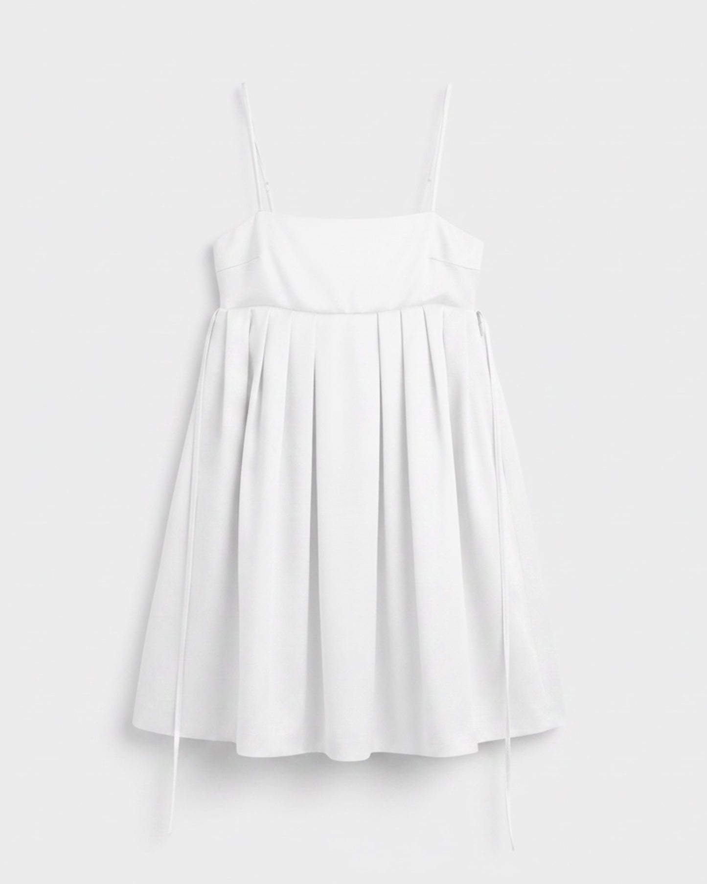 WHITE POPLIN MINI DRESS