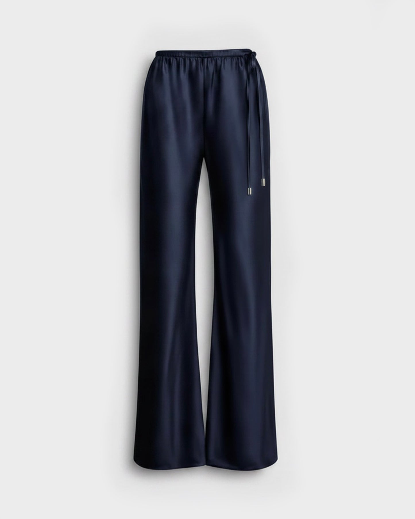 MIDNIGHT BLUE SATIN BOOTCUT TROUSERS
