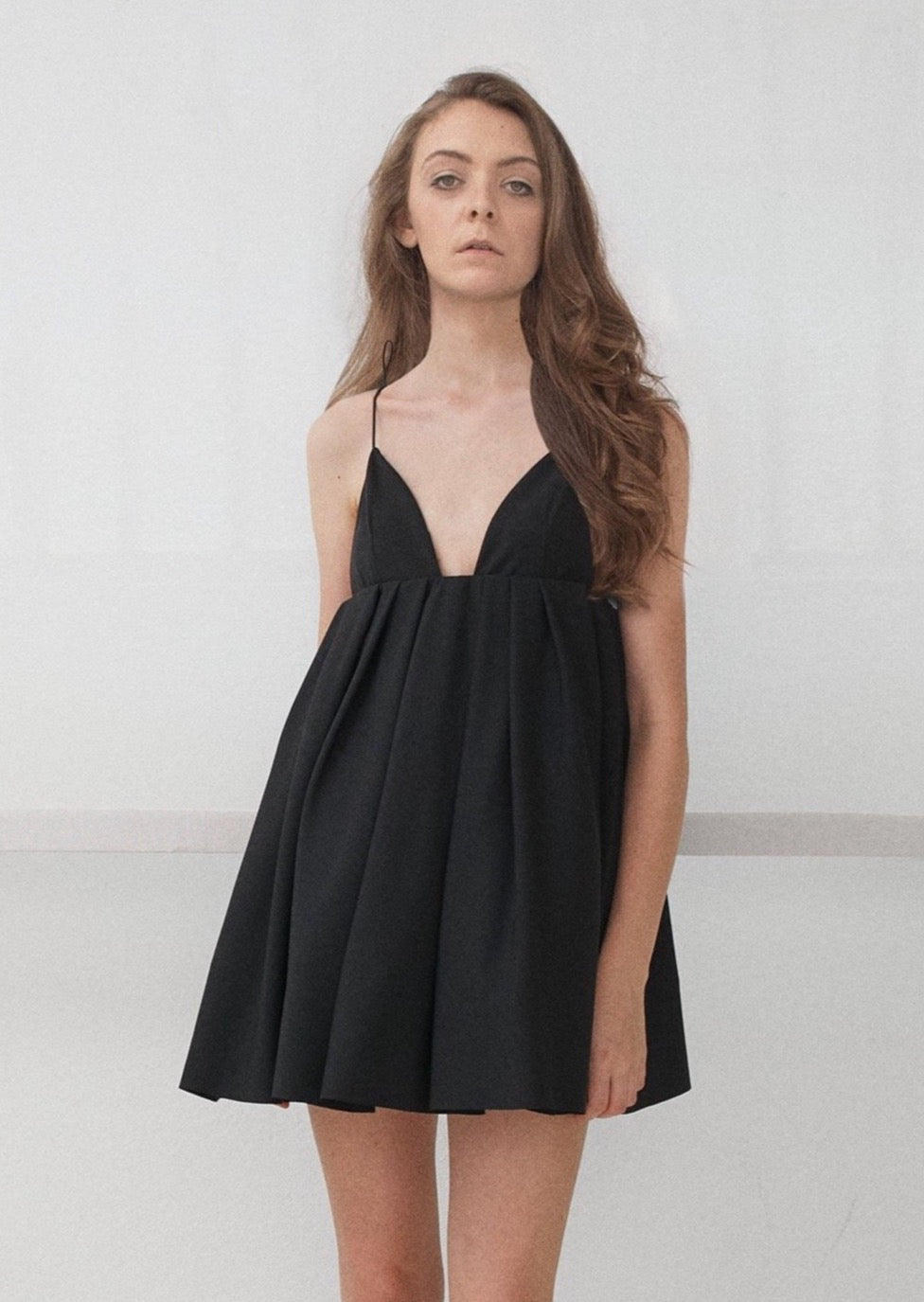 Structured black short dress